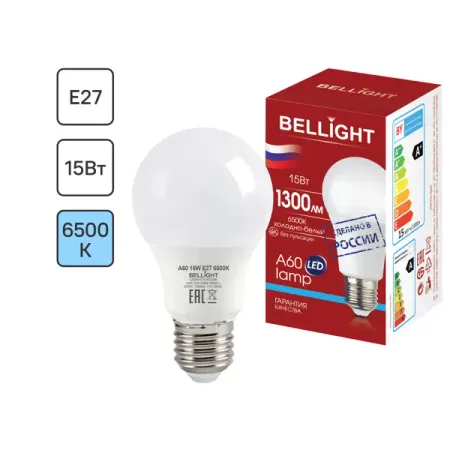 Лампа светодиодная Bellight E27 220-240 В 15 Вт груша 1300 лм холодный белый цвет света duncelri светодиодная лампа от сумерения до рассвета холодного белого света e27 5вт 7вт 9вт 12вт