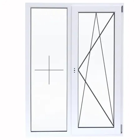 Пластиковое окно ПВХ VEKA двустворчатое 120x120 мм (ВхШ) однокамерный стеклопакет цвет белый/серый антрацит