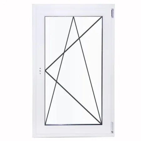 Пластиковое окно ПВХ VEKA одностворчатое 120x80 мм (ВхШ) однокамерный стеклопакет цвет белый/серый антрацит