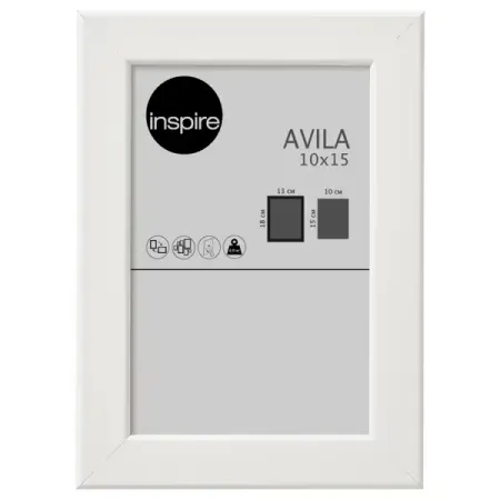 Рамка Inspire Avila 10x15 см МДФ цвет белый
