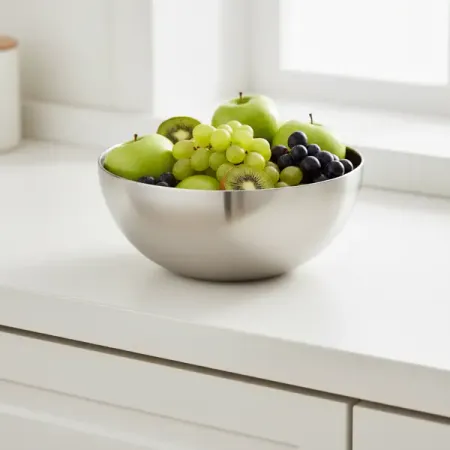 Миска для фруктов и салатов 20 см 1.8 л круглая сталь цвет серебро тарталетки для салатов валдайский жемчуг 96 г