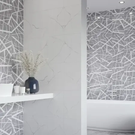 Плитка настенная Керамин Эйра 27.5x40 см 1.65 м² глянцевая цвет серо-белый