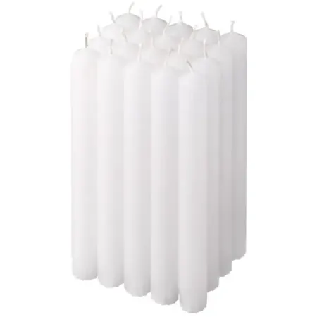 Набор свечей античных неоплывающих белый h20 см 20 шт. круглые жестяные банки для свечей
