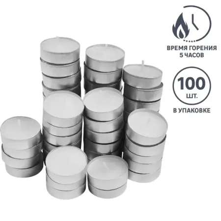 Набор свечей чайных цвет белый 100 шт конические свечи красные белые 10 штук