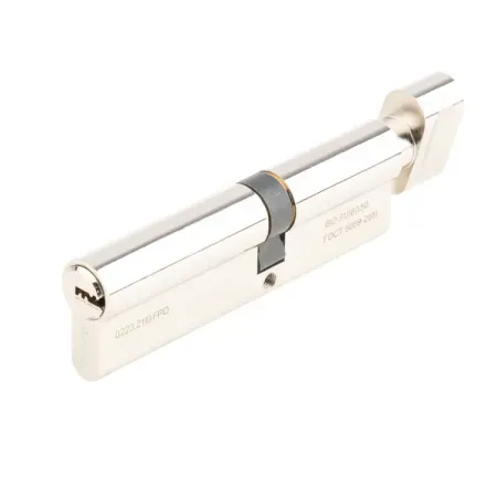 Цилиндр Apecs Pro 60x45 мм ключ/вертушка цвет никель защитные пломбы с отверстием для винтов 5 мм