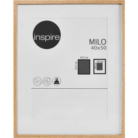 Рамка с паспарту Inspire Milo 40x50 см цвет дуб заготовка для декорирования devente эллипсы 50x33 мм 8 штук