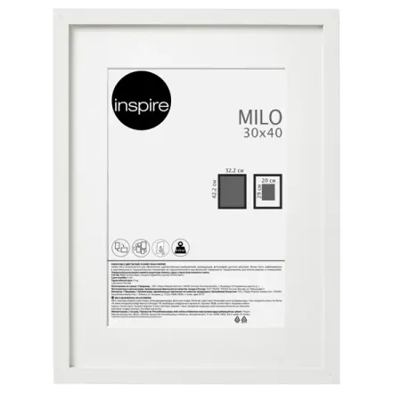Рамка Inspire Milo 30x40 см цвет белый заготовка для декорирования devente эллипсы 50x33 мм 8 штук