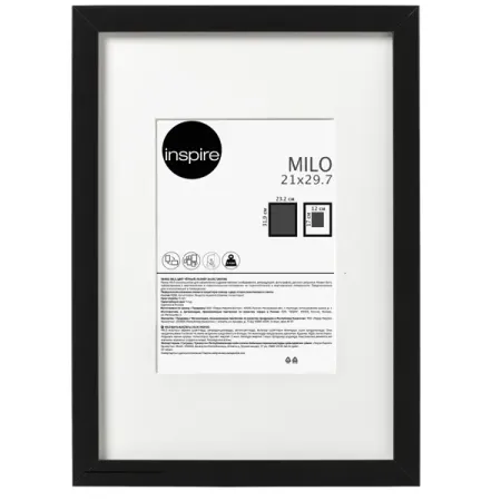 Рамка Inspire Milo 21x29.7 см цвет черный заготовка для декорирования devente эллипсы 50x33 мм 8 штук