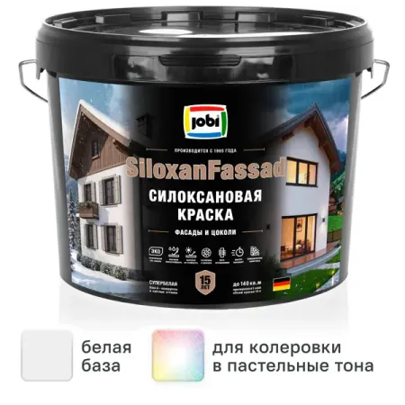 Краска фасадная Jobi Siloxanfassad матовая цвет белый база A 10 л чарльз белл обеспечение высокой доступности систем на основе mysql