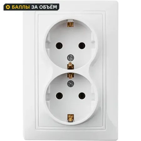 Розетка двойная встраиваемая Таймыр с заземлением цвет белый двойная настенная розетка bingoelec