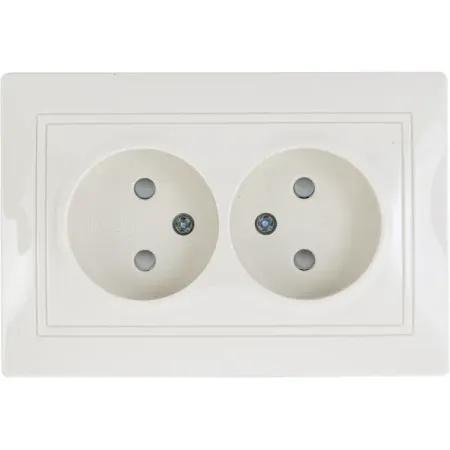 Розетка встраиваемая Tdm Electric Таймыр без заземления со шторками цвет бежевый