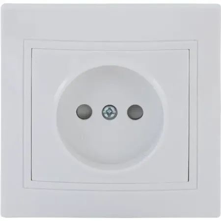 Розетка встраиваемая Tdm Electric Таймыр без заземления со шторками цвет белый