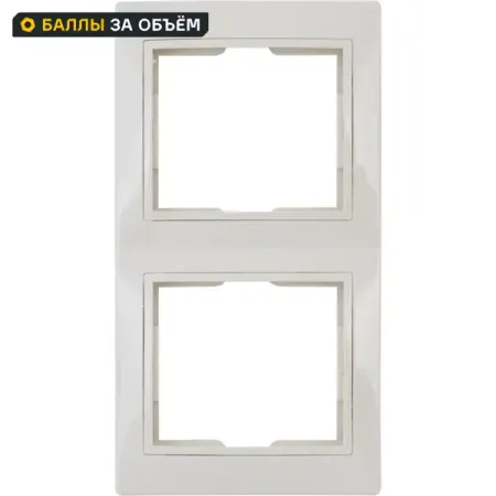 Рамка для розеток и выключателей вертикальная Таймыр 2 поста цвет бежевый