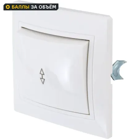 Выключатель проходной встраиваемый Таймыр 1 клавиша цвет белый