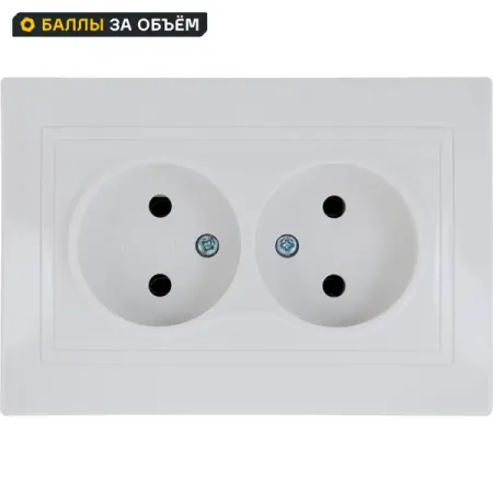 Розетка двойная встраиваемая Таймыр без заземления цвет белый двойная настенная розетка bingoelec