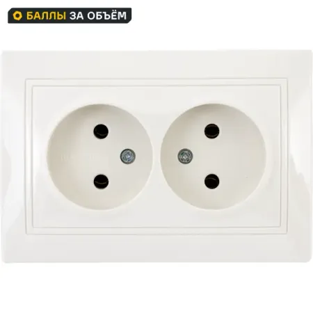 Розетка двойная встраиваемая Таймыр без заземления цвет бежевый двойная настенная розетка bingoelec