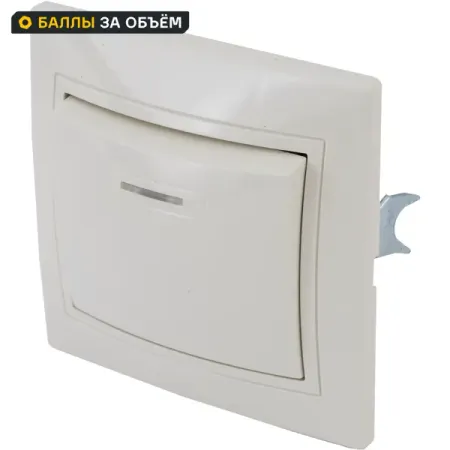 Выключатель встраиваемый Таймыр 1 клавиша с подсветкой цвет белый