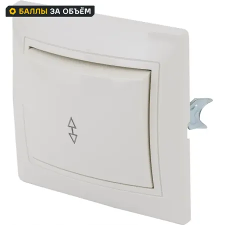 Выключатель проходной встраиваемый Таймыр 1 клавиша цвет бежевый