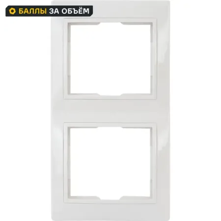 Рамка для розеток и выключателей вертикальная Таймыр 2 поста цвет белый рамка 4 поста эра 12 классик белый