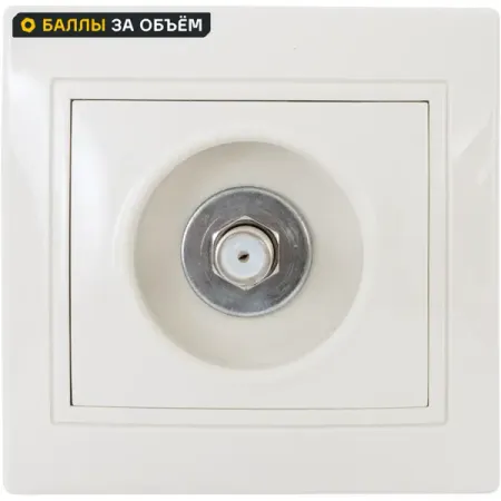 Розетка телевизионная встраиваемая Таймыр тип F цвет бежевый розетка встраиваемая gusi electric без заземления с защитной шторкой серебро