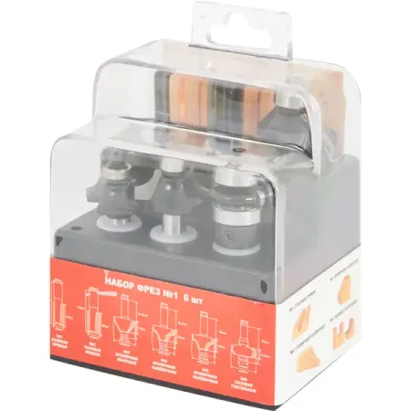 Набор фрез фигурных по дереву 1412001 хвостовик 8 мм, 6 шт.