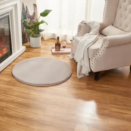 Ковер полиэстер Bingo круглый ø80 см цвет бежевый пушистый декоративный ковёр alfombra