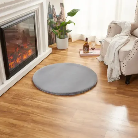 Ковер полиэстер Bingo круглый ø80 см цвет серый пушистый декоративный ковёр alfombra