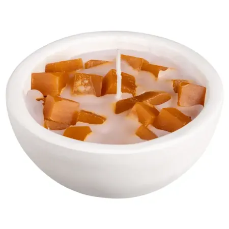 Свеча ароматизированная в гипсе Сандал бледно-коричневая 6 см