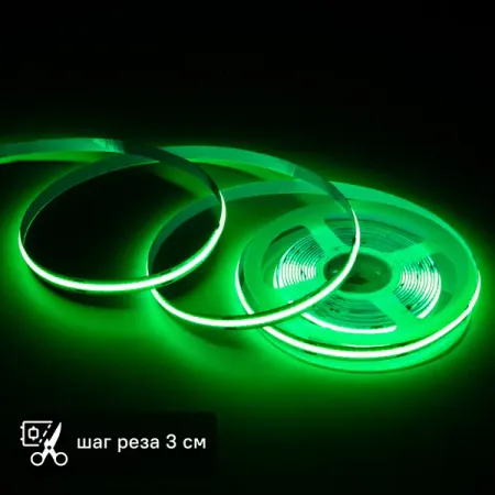 Светодиодная лента Apeyron LED COB 24В 10 мм 5м 14 Вт/м 512диод/м зеленый свет светодиодная лента beented 7led 780мм для телевизора hisense