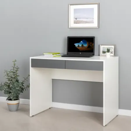 Стол компьютерный 2 ящика 98.2x75.3x56.2 см ЛДСП цвет белый ящики графит канцелярских принадлежностей skysonic 20 шт