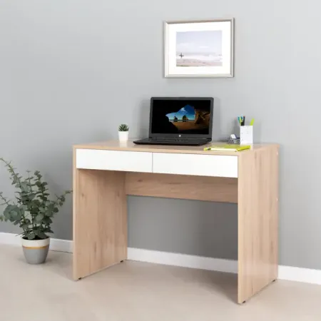 Стол компьютерный 2 ящика 98.2x75.3x56.2 см ЛДСП цвет дуб гикори ящики белые канцелярских принадлежностей skysonic 20 шт