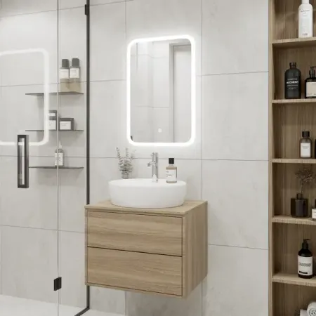 Зеркало для ванной Light Led с подсветкой 50x60 см цвет белый