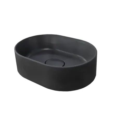 Раковина Mira Oval SM накладная 35 см литьевой мрамор цвет графит матовый