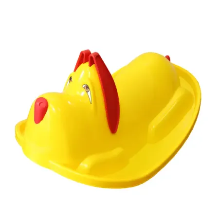 Качели-качалка детские Собачка пластик желтый рождественская лошадка качалка из смолы