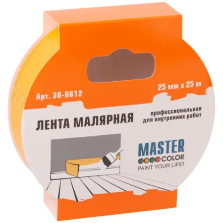 Лента малярная Master Color 25 мм х 25 м цвет желтый