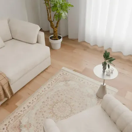 Ковер полиэстер JZ006 100x150 см цвет серебристый