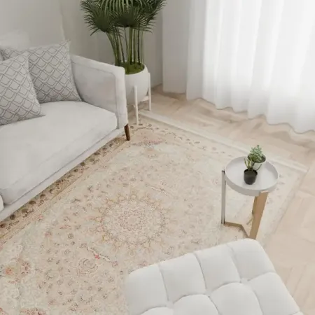 Ковер полиэстер JZ006 150x225 см цвет серебристый