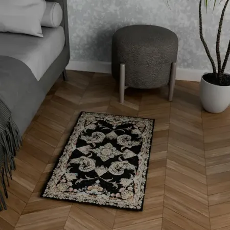 Ковер полиэстер Arnika 50x80 см цвет темно-синий