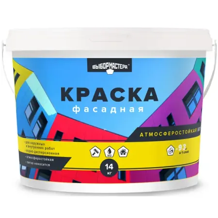 Краска фасадная Выбор Мастера цвет белый 14 кг