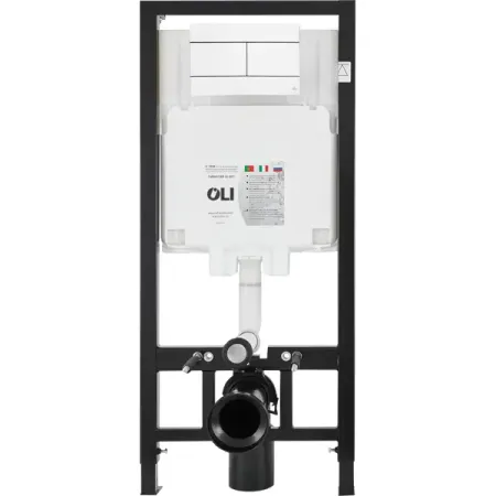 Инсталляция Oli 80 Eco 50 см для подвесного унитаза с кнопкой Slim цвет белый инсталляция cersanit link pro для подвесного унитаза без кнопки s in mz link pro