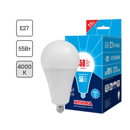 Лампа светодиодная Volpe A140 E27 175-250 В 55 Вт груша 4600 лм нейтральный белый цвет света