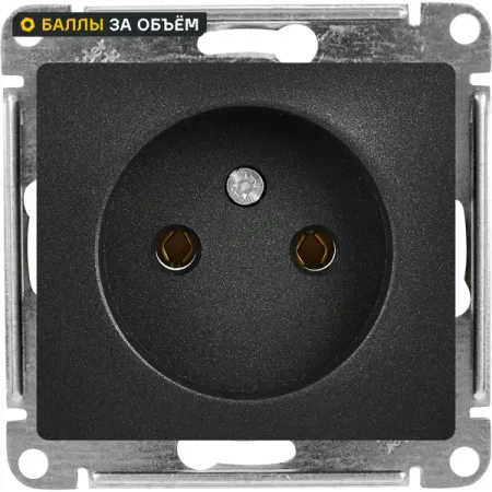 Розетка встраиваемая Systeme Electric Glossa без заземления цвет антрацит контактор schneider electric lc1d09bdc