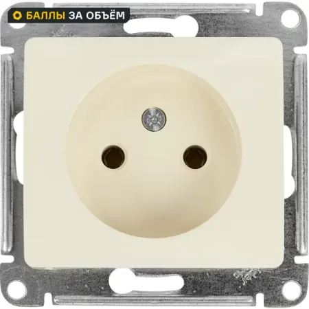 Розетка встраиваемая Systeme Electric Glossa без заземления цвет бежевый контактор schneider electric lc1d09bdc