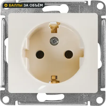 Розетка встраиваемая Systeme Electric Glossa с заземлением цвет бежевый контактор schneider electric lc1d09bdc