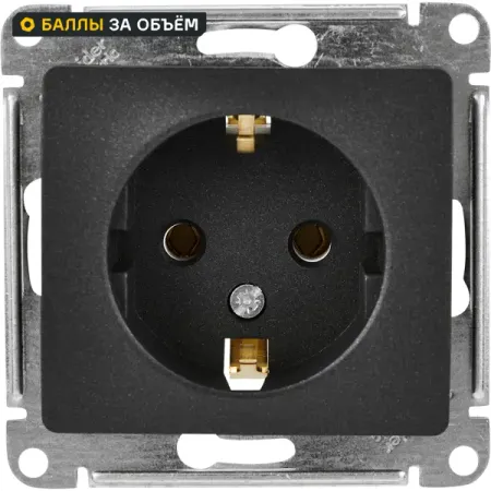 Розетка встраиваемая Systeme Electric Glossa 16 А с заземлением в сборе цвет антрацит контактор schneider electric lc1d09bdc