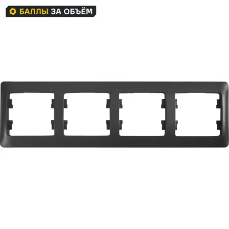 Рамка для розеток и выключателей Systeme Electric Glossa 4 поста цвет антрацит рамка для розеток и выключателей systeme electric glossa 5 постов пятерная платина