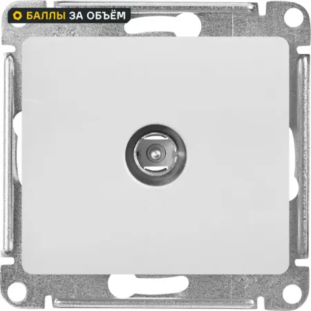 Коннектор ТВ встраиваемый Systeme Electric Glossa цвет белый