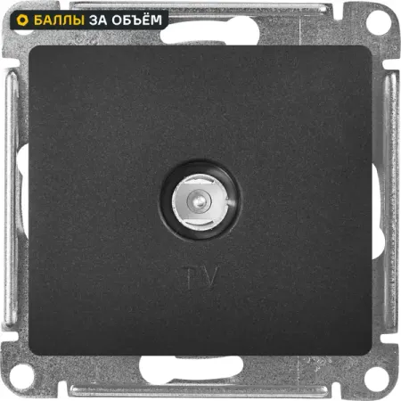 Коннектор ТВ встраиваемый Systeme Electric Glossa цвет антрацит whoopee ные шестигранные винты с крышкой m5 m6 m8 m10