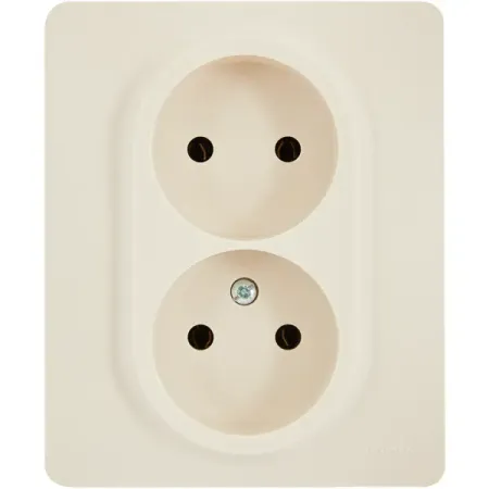 Розетка двойная без заземления - Lexman Lilian - без шторок в сборе 16А 250В винтовые зажимы - слоновая кость