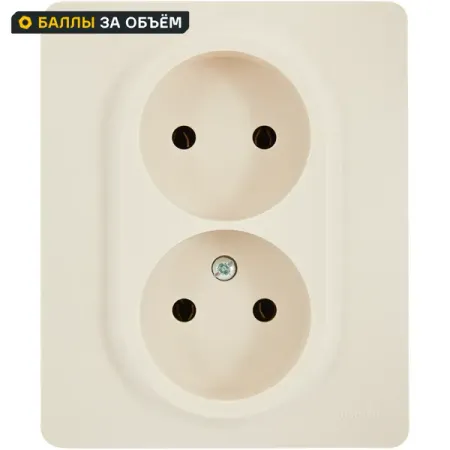 Розетка двойная без заземления Lexman Lilian без шторок в сборе 16А 250В винтовые зажимы цвет слоновая кость кулисные переключатели 250в 3а